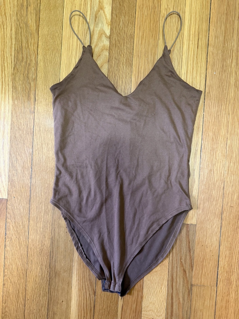 gaze Brown V-Neck Spaghetti Strap Top